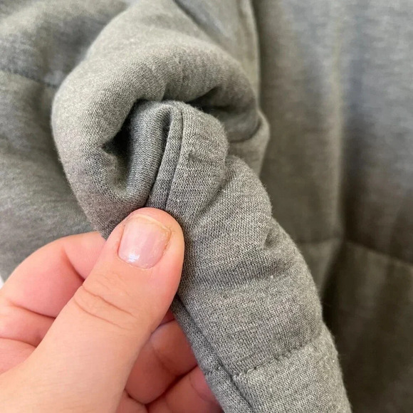 Three Dots Sz Large Sage Green Knit Material Lightweight Puffer Coat Athleisure - Picture 11 of 11